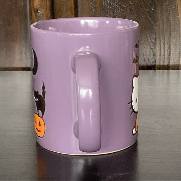 Hello Kitty Purple Halloween Mug - Black Cat Jack O’ Lantern Bats - Picture 7 of 11